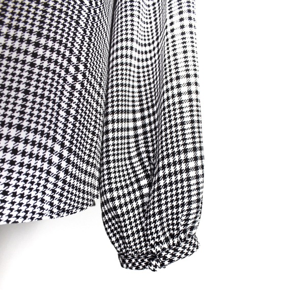 WHBM Gingham Balloon Sleeve Blouse Tops 8 Preowned - Picture 6 of 8